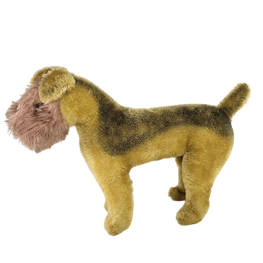 Vintage Mid-Century Steiff Hermann Airedale Terrier Dog Plush Mohair